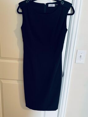 Calvin Klein Black Sleeveless Midi Sheath Dress